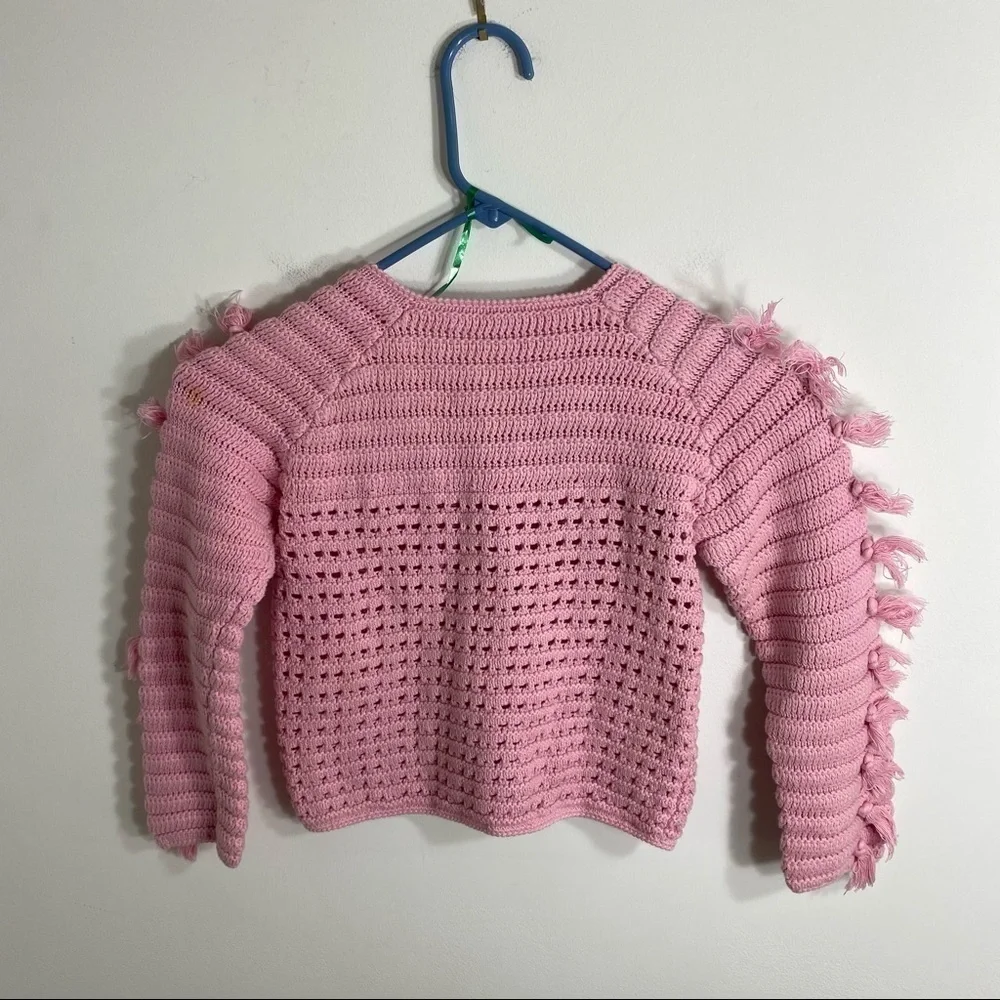 Gymboree Knit Cardigan Poncho Embroidered Flower 4T Girls Toddler Pink